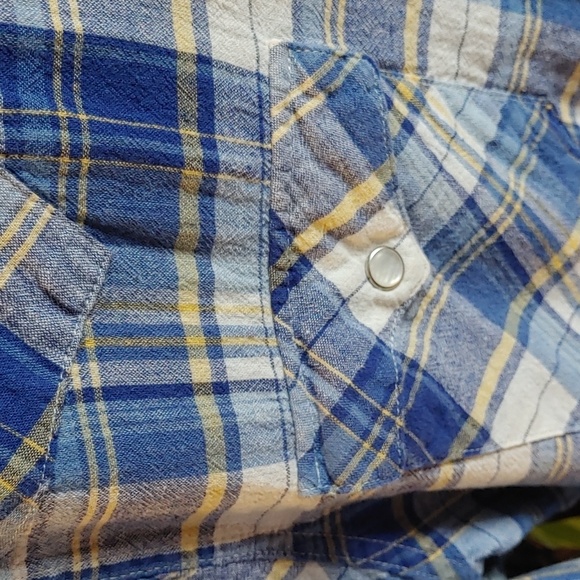 🌻Women's Levis Plaid Western Pearl Snap Button Down Shirt - Picture 2 of 8